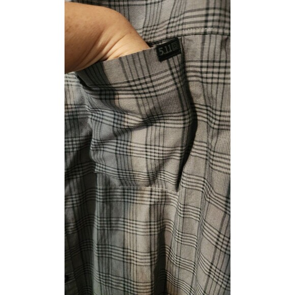 5.11 TACTICAL Shirt Mens Large Gray Workwear Outdoor Button Down Pockets Snap - Picture 5 of 10